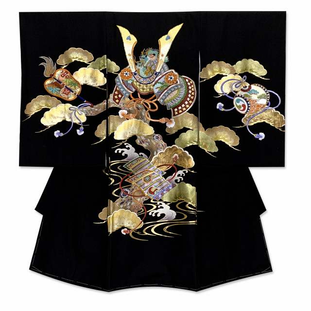 お宮参り 男の子 着物 正絹 刺繍柄 日本製 赤ちゃんのお祝い着 （初着 