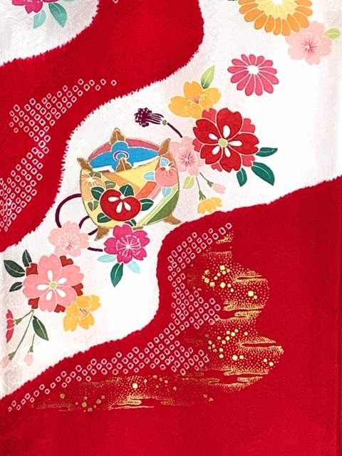 お宮参り 女の子 着物 日本製 本絞り 手描き 金駒刺繍 高級 赤ちゃんの