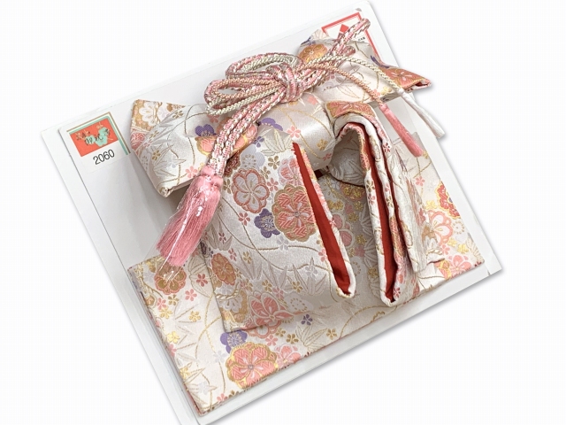 人気 桜柄 正絹の豪華 作り帯 リボン 金銀糸 赤 七五三 - 年中行事