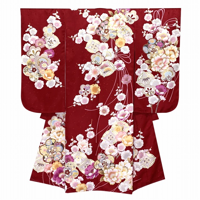 七五三 着物 7歳 フルセット 女の子用 日本製 金駒刺繍 上質合繊 絵羽 