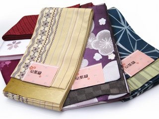 女性用浴衣帯(小袋半幅帯)を20点追加しました。