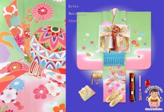 七五三 7歳女の子用正絹の着物フルセットを10点追加しました。