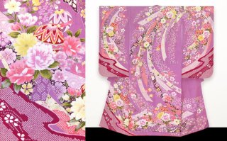 七五三 7歳女の子用絵羽刺繍柄の正絹の着物を追加しました。