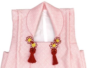 画像3: 七五三 三歳 女の子 被布セット 被布コート 草履 巾着 足袋 4点コーデセット【ピンク】 (3)