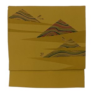 画像2: 軽装帯 お太鼓結びの付け帯 合繊【黄土系、三角】 (2)