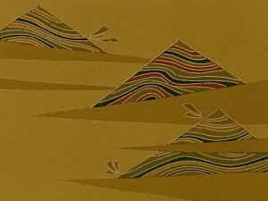 画像3: 軽装帯 お太鼓結びの付け帯 合繊【黄土系、三角】 (3)