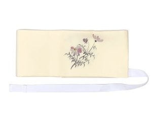 画像4: 軽装帯 お太鼓結びの付け帯 合繊【生成り系、コスモス】 (4)