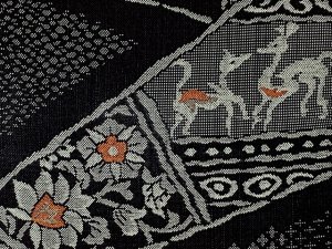 画像3: 軽装帯 紬調 お太鼓結びの付け帯 合繊【黒系、バンビ】 (3)