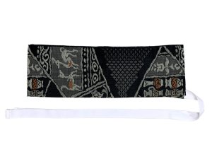 画像4: 軽装帯 紬調 お太鼓結びの付け帯 合繊【黒系、バンビ】 (4)