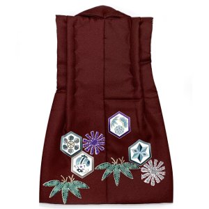 画像3: 七五三 男の子 3歳 被布セット 被布コート 雪駄 信玄袋 足袋 4点コーデセット 合繊【エンジ、鷹】 (3)