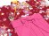 画像3: 赤ちゃんの着物 初節句 お誕生日に 1歳女児用 袴ワンピース【着物：赤、菊に水引き 袴：ピンク】 (3)