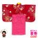 画像1: 赤ちゃんの着物 初節句 お誕生日に 1歳女児用 袴ワンピース【着物：赤、菊と麻 袴：ピンク】 (1)
