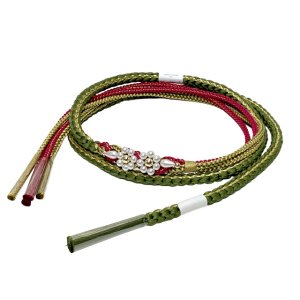 画像5: 振袖用 帯揚げ 帯締め ポリエステルふくれ生地の帯揚げ パールビーズ飾りの振袖用帯〆 セット【ひわ色系】 (5)