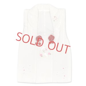 画像2: 七五三 三歳 女の子 被布セット 被布コート 草履 巾着 足袋 4点コーデセット【白、うさぎさん】 (2)