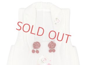 画像3: 七五三 三歳 女の子 被布セット 被布コート 草履 巾着 足袋 4点コーデセット【白、うさぎさん】 (3)