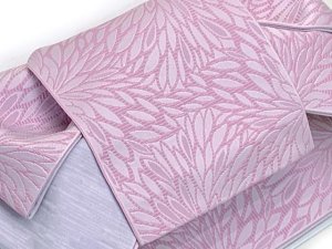 画像7: 洗える着物 小紋 袷 コーディネートセット レディース着物と半幅帯作り帯セット 袷 Mサイズ【女郎花色、途切れ縞】 (7)