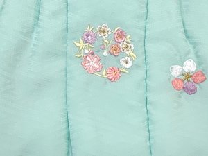 画像5: ベビー 初節句 着物 女の子 赤ちゃん用 被布コート 二部式着物 セット(合繊)【ミント系、古典柄】 (5)