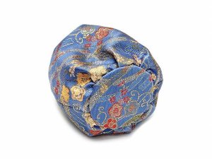 画像3: こども巾着 七五三のこども着物 袴に 金襴生地の巾着【水色、熨斗】 (3)