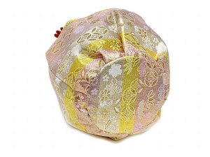 画像3: こども巾着 七五三のこども着物 袴に 金襴生地の巾着【ピンク系、七宝】 (3)