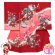 画像1: お宮参り 女の子 着物 正絹 赤ちゃんのお祝い着 初着 産着 襦袢付き【赤、鼓と鶴】 (1)