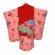 画像3: 七五三着物 3歳 女の子 正絹  和染紅型 栗山吉三郎の被布コートと着物 オリジナル・コーディネートセット【赤ｘピンク、雪輪】 (3)