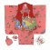 画像4: 七五三着物 3歳 女の子 正絹  和染紅型 栗山吉三郎の被布コートと着物 オリジナル・コーディネートセット【赤ｘピンク、雪輪】 (4)