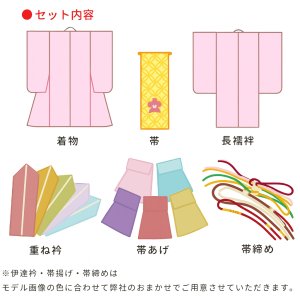 画像5: 振袖 セット 成人式 正月 H・Lブランド 絵羽柄の振袖 袋帯 小物 6点セット【朱赤ｘ黒、貝桶】 (5)