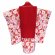 画像3: 七五三 着物 3歳 女の子のお祝い着セット 被布コートセット(合繊)【赤×ピンク赤 鈴と八重桜 紅葉】 (3)