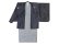 画像2: 男子ジュニア用 紋付羽織アンサンブル 花わらべブランド 150サイズ 合繊【黒紫×グレー】 (2)