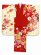 画像3: 七五三 着物 7歳 女の子 正絹 絵羽柄 金駒刺繍 日本製 子供着物 単品【赤ｘクリーム、菊と桜】 (3)