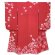 画像2: 七五三 7歳 女の子用 日本製 正絹 本絞り柄 金駒刺繍 絵羽付け 四つ身の着物【桃赤、梅】 (2)