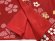 画像9: 七五三 7歳 女の子用 日本製 正絹 本絞り柄 金駒刺繍 絵羽付け 四つ身の着物【赤、梅】 (9)