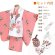 画像2: 七五三着物 3歳 女の子 正絹 手描き の被布コートと着物 オリジナル・コーディネートセット【白ｘピンク、鞠と雪輪】 (2)