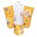 画像3: 七五三着物 3歳 女の子 正絹 手描き の被布コートと着物 オリジナル・コーディネートセット【白ｘ黄色、松竹梅と鞠】 (3)