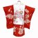 画像3: 七五三 着物 3歳 フルセット 女の子 正絹 被布セット 日本製【紅白、鞠と雲】 (3)