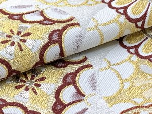 画像4: 西陣織(子供)袋帯 高級 全通 仕立て上がり 十三参り 七五三に【白銀、華様紋】 (4)