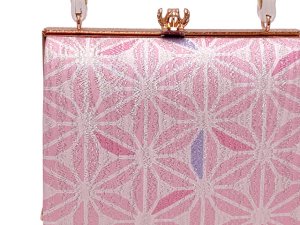 画像3: 七五三 バッグ 子供用 がまぐちバッグ 合繊 おしゃれ モダン【ピンク、麻の葉】 (3)