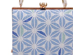 画像3: 七五三 バッグ 子供用 がまぐちバッグ 合繊 おしゃれ モダン【水色、麻の葉】 (3)