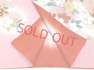 画像5: 七五三 7歳 女の子 着物フルセット 正絹 日本製 金駒刺繍 手描き 四つ身着物と結び帯 コーデセット【ピンク、鈴と桜】 (5)