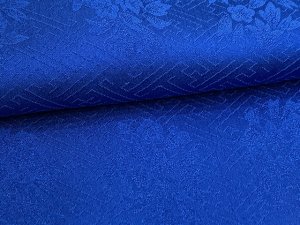 画像4: 七五三 着物 正絹 フルセット 7歳 女の子  手描 盛金加工 金駒刺繍 古典柄 絵羽付け着物と結び帯セット【群青、松竹梅】 (4)