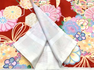 画像7: ジュニアサイズ 振袖 小紋柄 150サイズ 合繊　お正月 卒業式袴に【赤、古典柄】 (7)