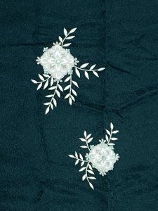 画像3: 和装エプロン 着物エプロン 携帯エプロン ミニポーチ付き 和装での会食に【鉄紺色、華様紋】 (3)