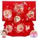 画像1: お宮参り 女の子 着物 赤ちゃんのお祝い着 (初着 産着) 正絹【赤、鞠と桜】 (1)