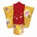 画像3: 七五三着物 3歳 女の子 正絹 友禅の被布コートと着物 オリジナル・コーディネートセット【赤ｘ黄色、蛤ｘ鞠】 (3)