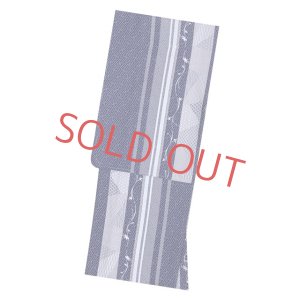 画像2: 洗える着物 小紋 袷 コーディネートセット レディース着物と半幅帯作り帯セット 袷 Mサイズ【青紺系、紗綾型】 (2)