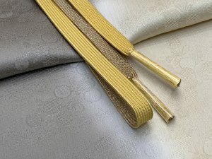 画像2: 帯揚げ 帯締め セット 礼装用 帯上げと平組の帯〆セット 正絹【ベージュxグレージュ系、ぼかし】 (2)