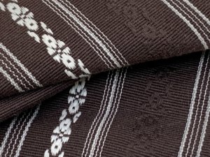 画像3: 角帯 ワンタッチで結べるメンズ作り帯 献上柄 男帯【ブラウン】 (3)