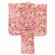 画像3: 七五三 着物 7歳 女の子用 フルセット 総柄の子供着物 結び帯セット(合繊)【ピンク、ねじり梅に八重桜】 (3)