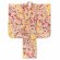 画像3: 七五三 着物 7歳 女の子用 フルセット 総柄の子供着物 結び帯セット(合繊)【黄色、ねじり梅に八重桜】 (3)