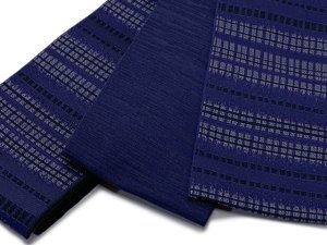 画像3: メンズ 角帯 男性用 R・Kブランド 着物や浴衣に 結び方のしおり付き 日本製【紺紫系】 (3)